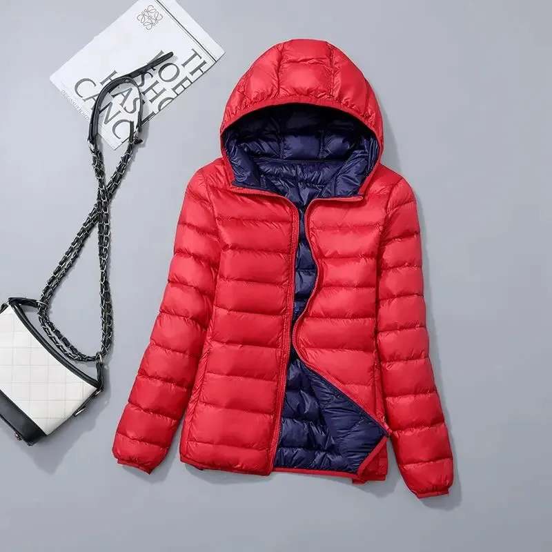 4XL 2023 New Women Down Jacket Winter Coat Female Hooded  Parkas Short  Outwear Thin warmth Overcoat