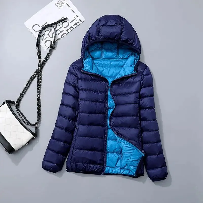 4XL 2023 New Women Down Jacket Winter Coat Female Hooded  Parkas Short  Outwear Thin warmth Overcoat