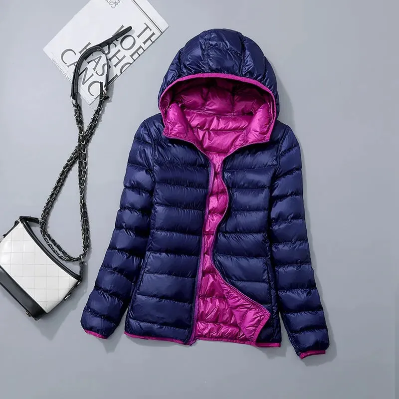 4XL 2023 New Women Down Jacket Winter Coat Female Hooded  Parkas Short  Outwear Thin warmth Overcoat