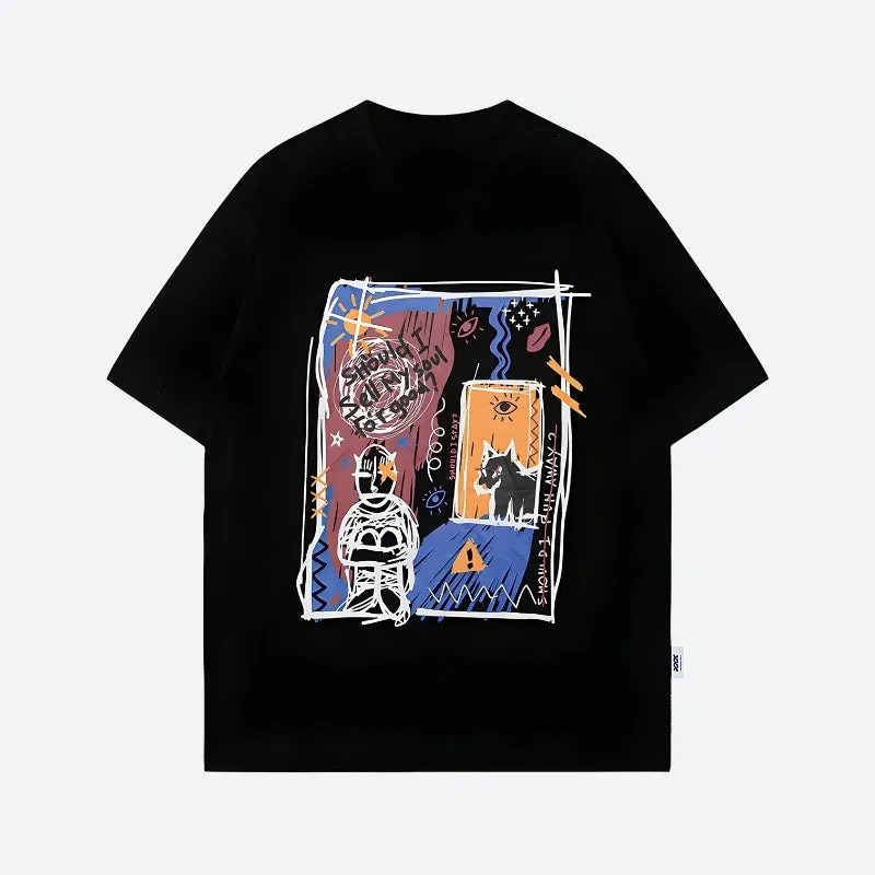 Abstract Sketch Graphic Tee