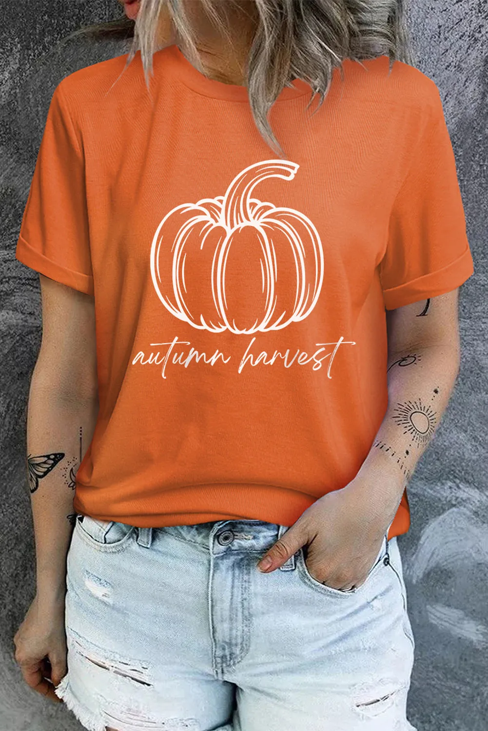 Autumn Harvest Pumpkin Graphic T Shirt