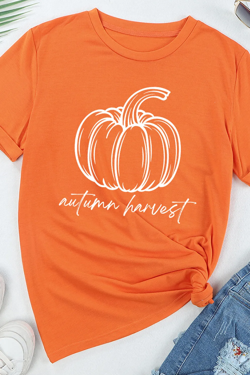 Autumn Harvest Pumpkin Graphic T Shirt