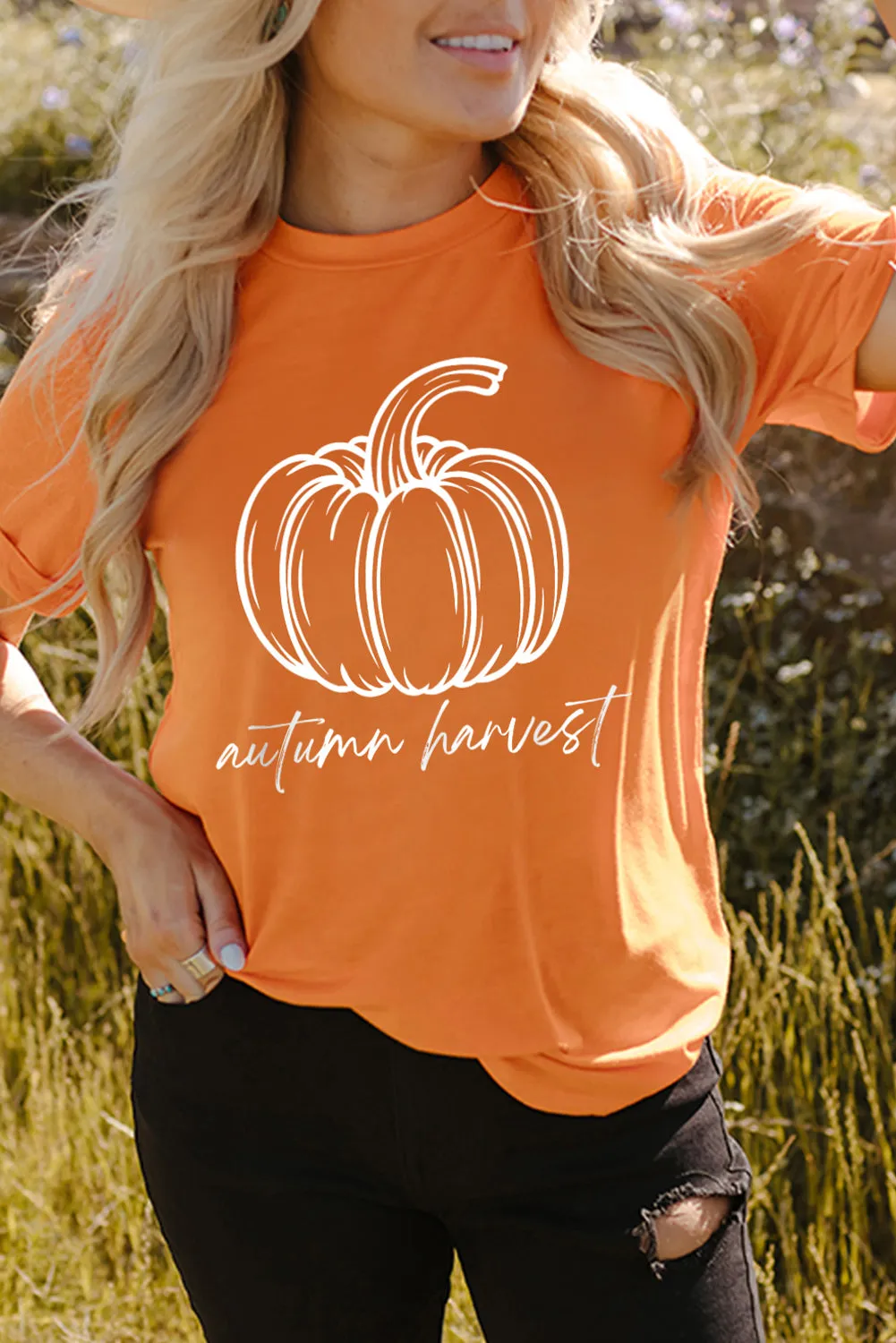 Autumn Harvest Pumpkin Graphic T Shirt