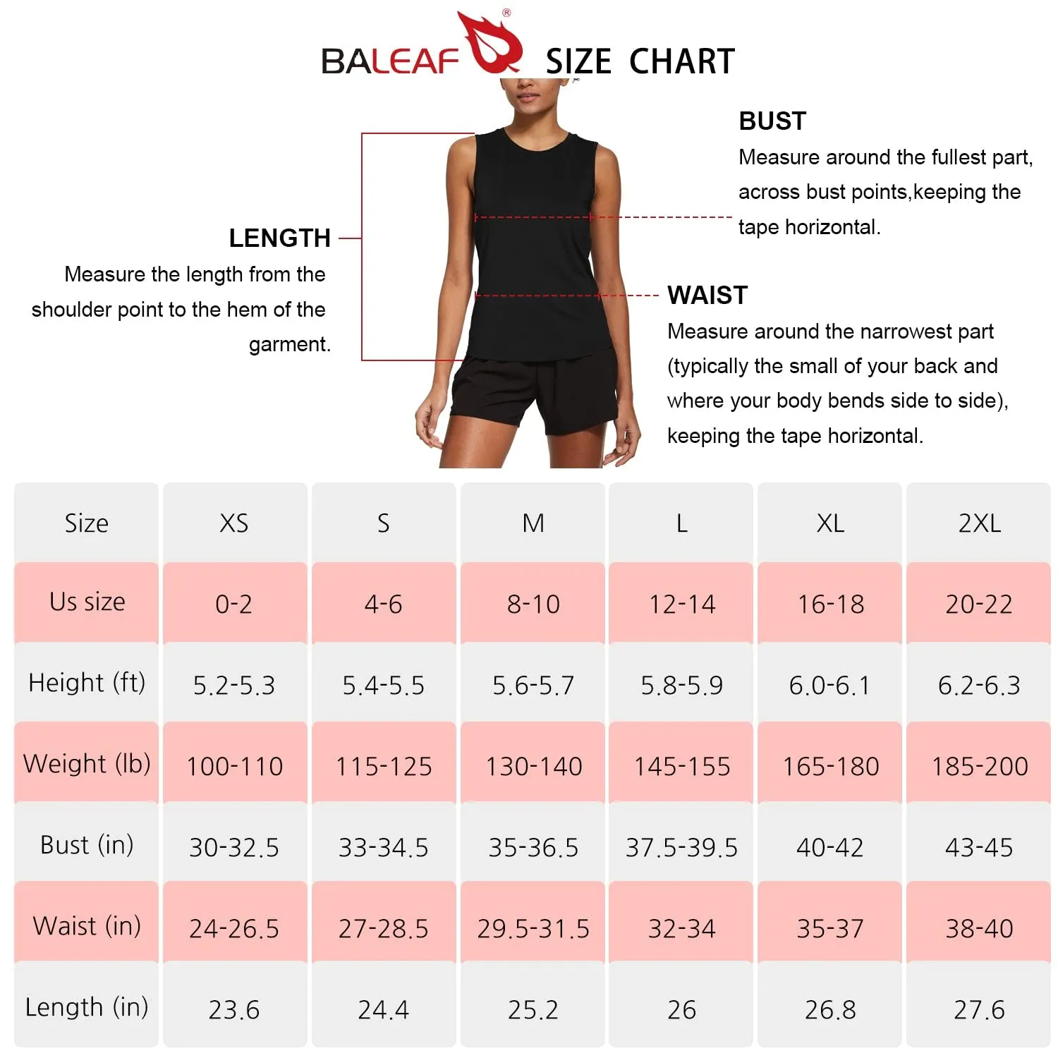 BALEAF Workout Tank Tops for Women Sleeveless Running Shirts Activewear Gym Yoga Tops Black Size M