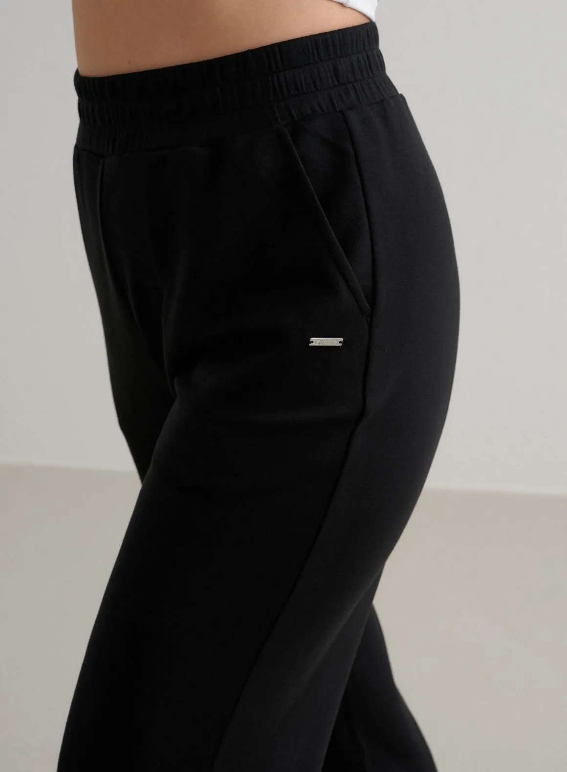 Black Comfy Modal Wide Pants