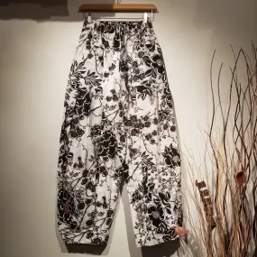 Black Rose Flower Sweat Pants