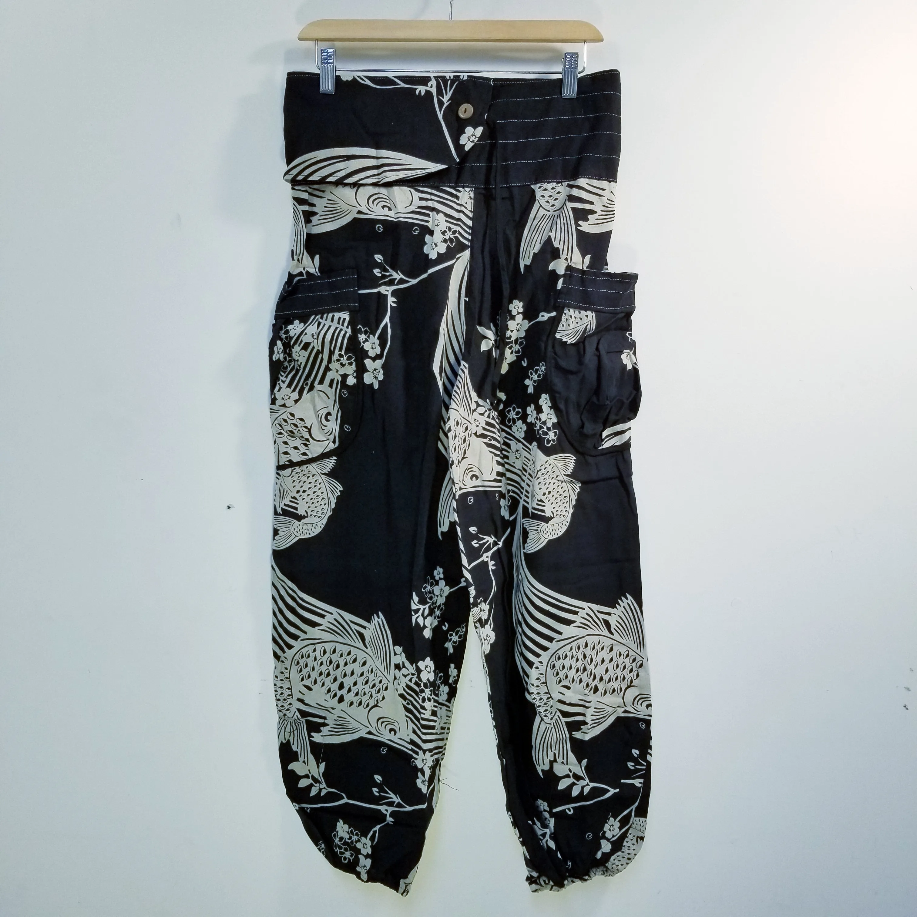 Black Sakura Koi Comfy Pants