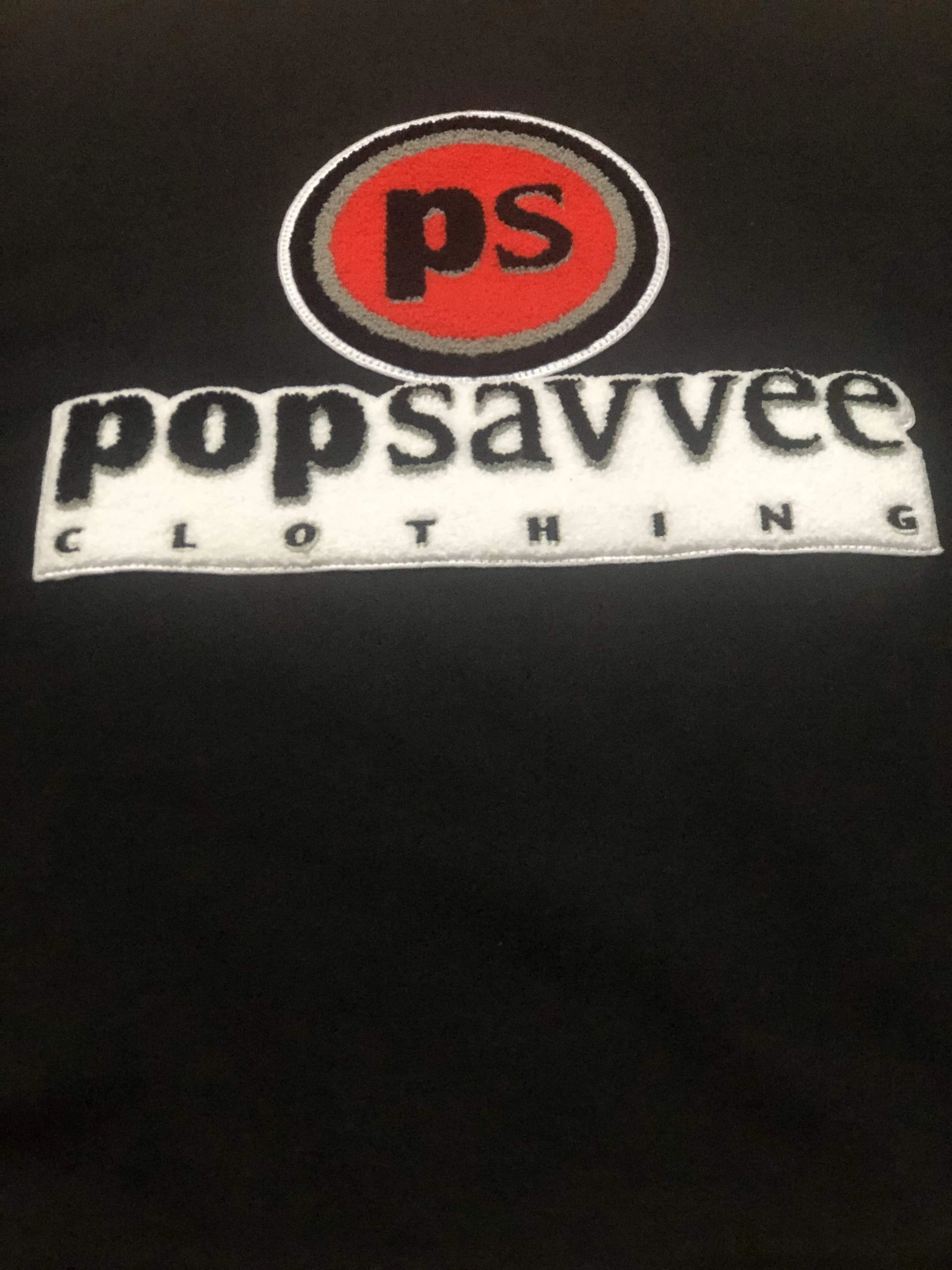 Black Sweat Suit - Chenille Embroidered “Pop Savvee Clothing” Logo