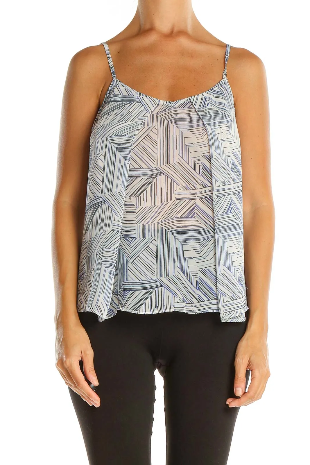 Blue Aztec Print Tank Top