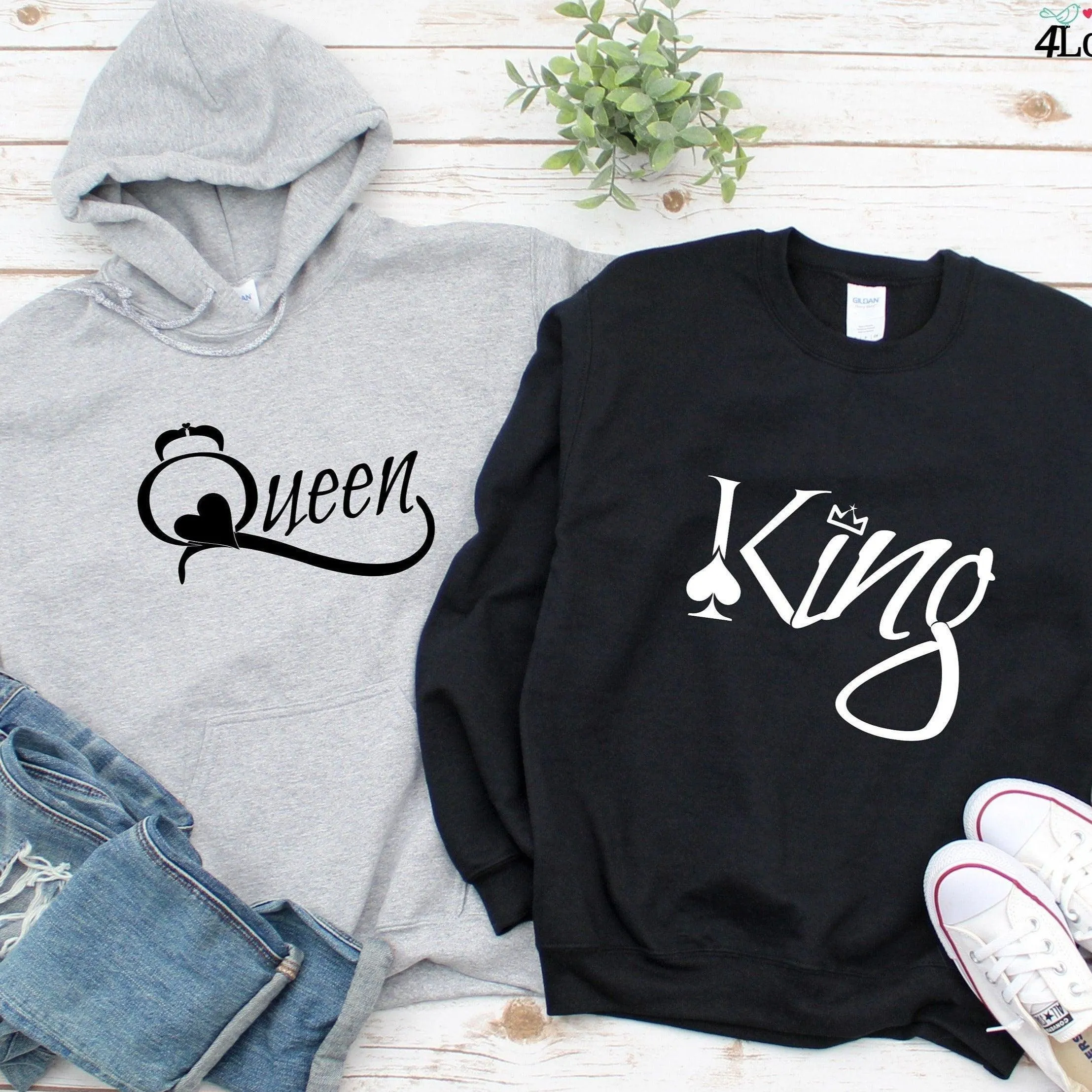 Couple Matching Set: King & Queen - Unique Relationships Gifts for Her & Him