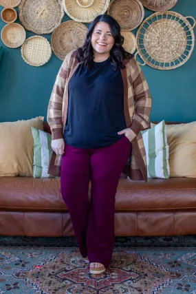 Curvy Comfy Work Pant, Wine