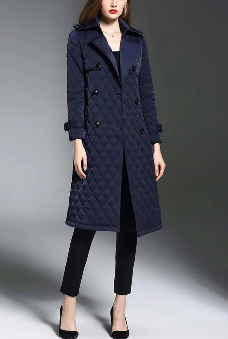 Double-breasted Quilted Puffer Long Coat