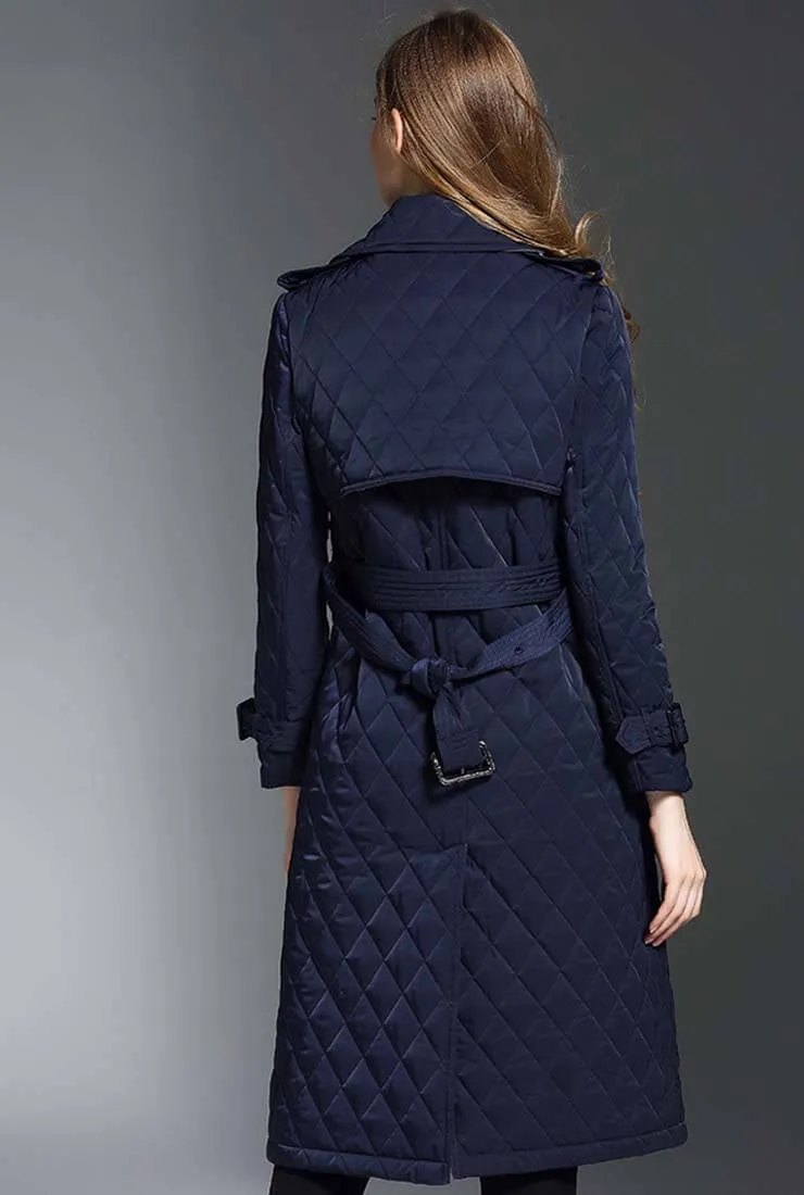 Double-breasted Quilted Puffer Long Coat