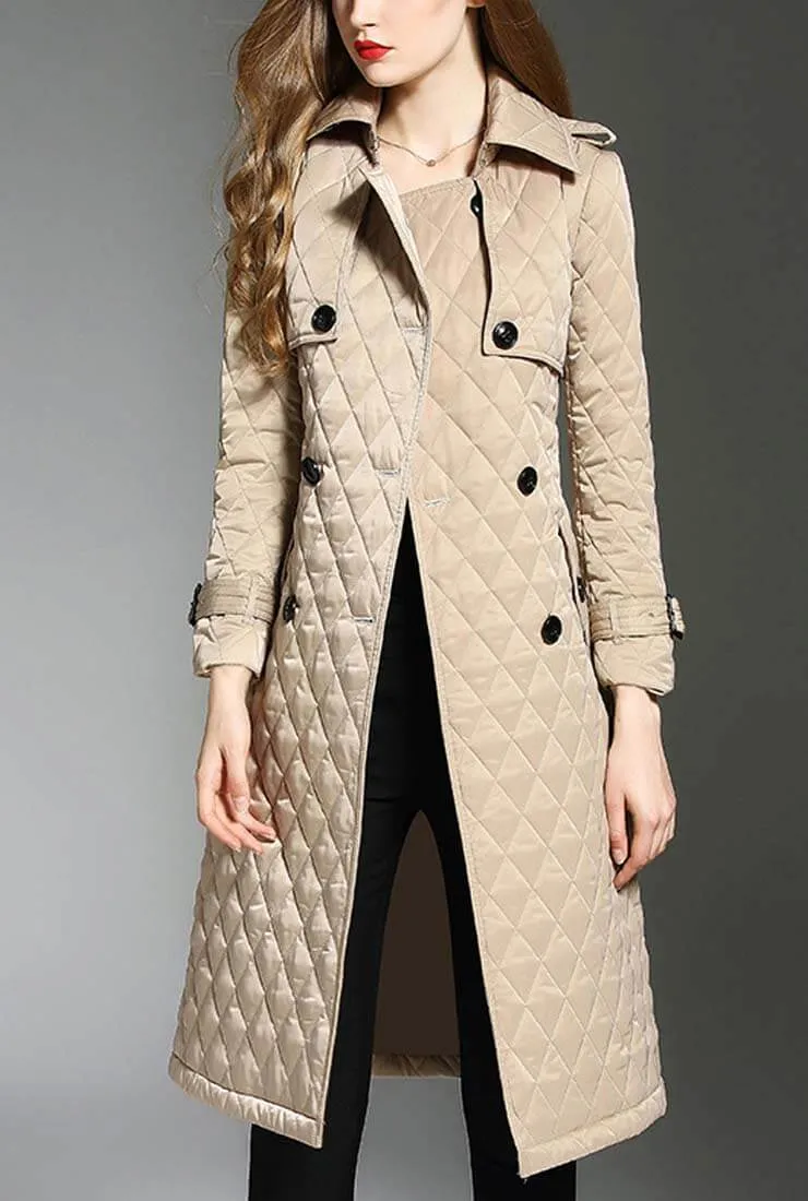 Double-breasted Quilted Puffer Long Coat