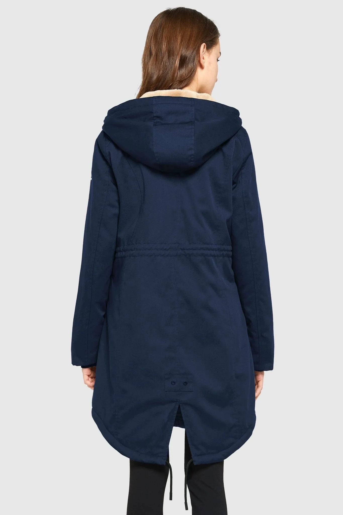 Drawstring Waist Fleece-Lined Parka