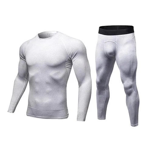 Fitness Tight Sport Suit Men Long Sleeve Shirt  Pant Men's Running Set Compression Gym Clothing Quick Dry Men's Sportswear