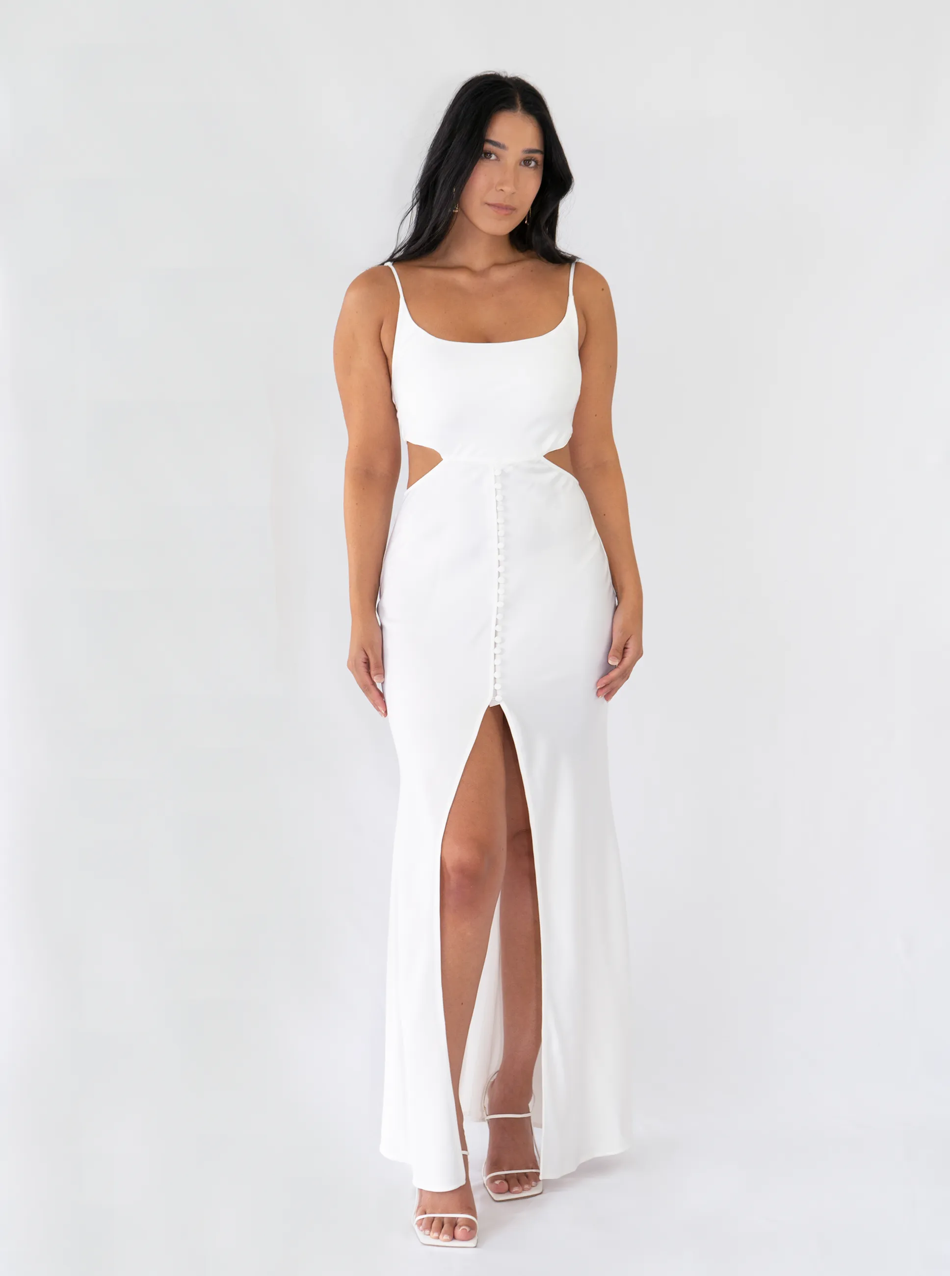 Jasmine Cut Out Maxi Dress- White