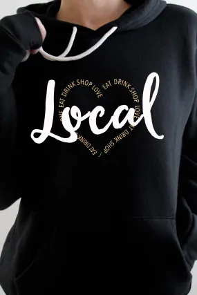 Love Local Cozy Hoodie in Black