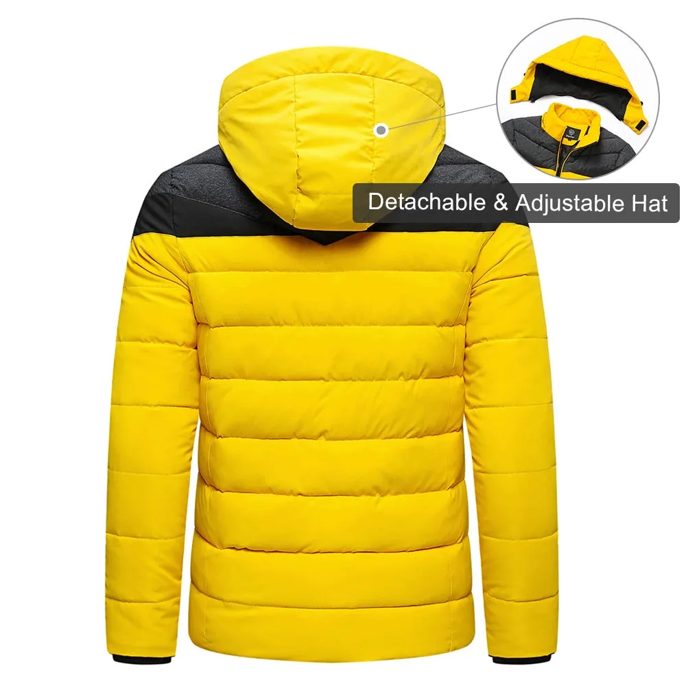 Men 2023 Winter Brand New Casual Warm Thick Windproof Jacket Parkas Coat Men Fashion Autumn Outwear Detachable Hat Parka Men