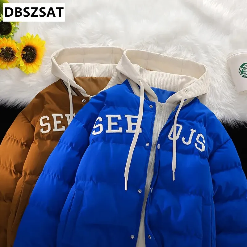 Men Hooded Winter Jackets Warm Parkas Down Jackets New Fashion Male Winter Coats with Headphones Outdoor men's  Jacket