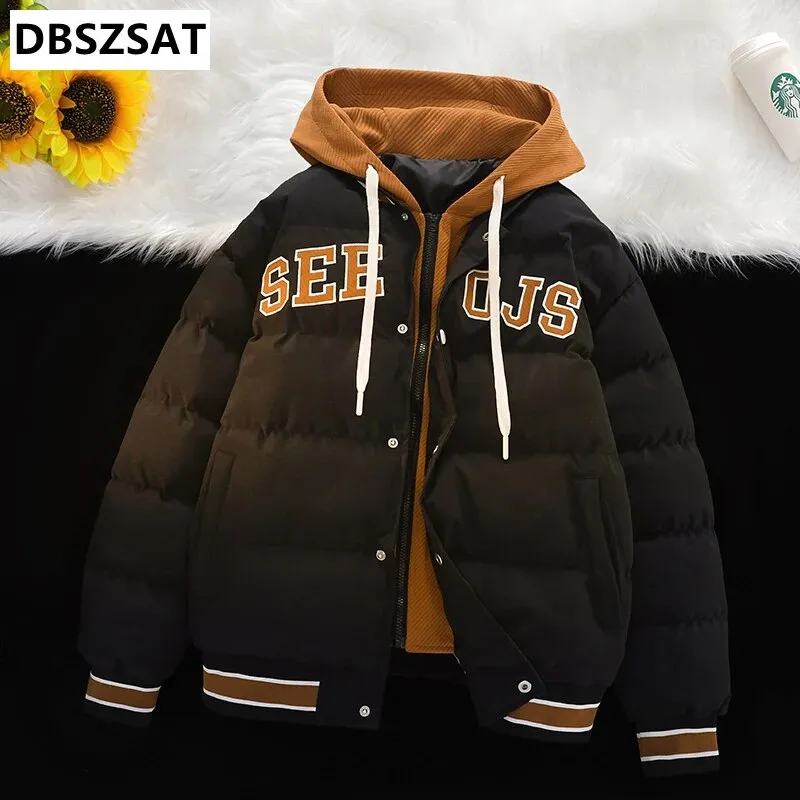 Men Hooded Winter Jackets Warm Parkas Down Jackets New Fashion Male Winter Coats with Headphones Outdoor men's  Jacket