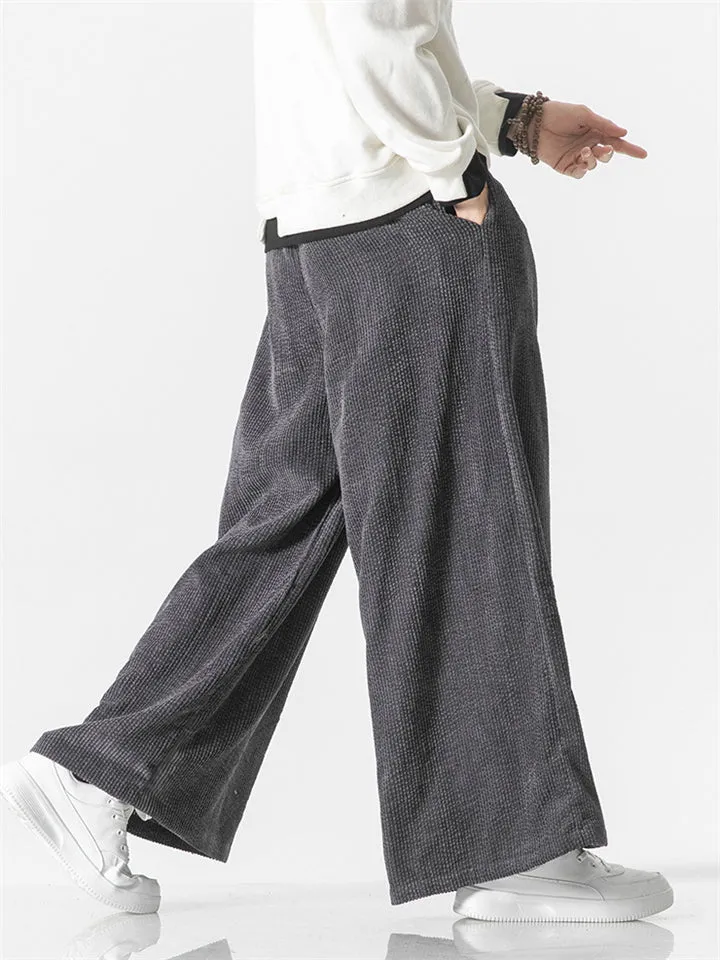 Men's Simple Comfy Large Size Corduroy Trousers