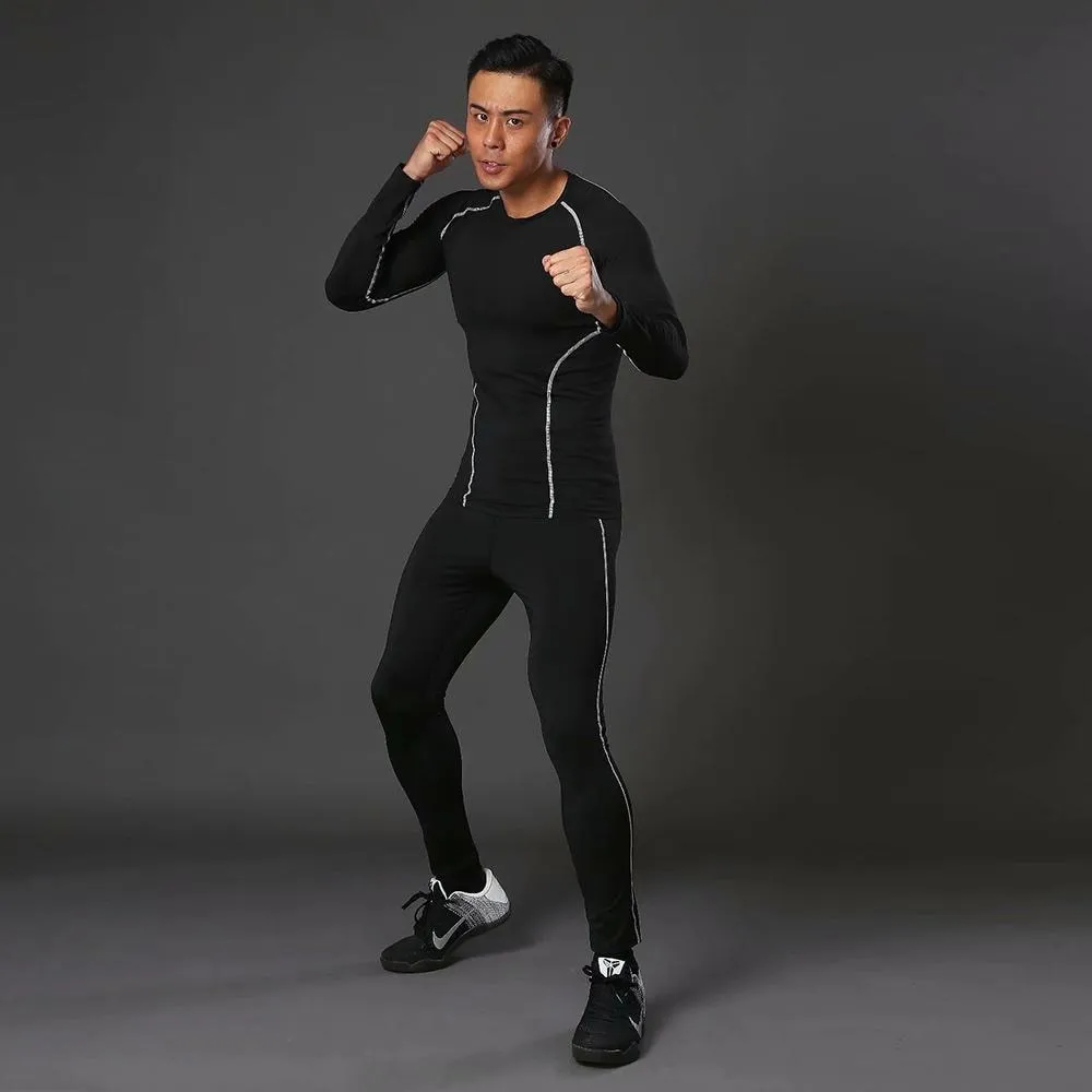 Men's Sportswear Compression Suits Training Clothing Set Training Jogging Sports Running Workout Gym Tights Dry Fit Plus Size