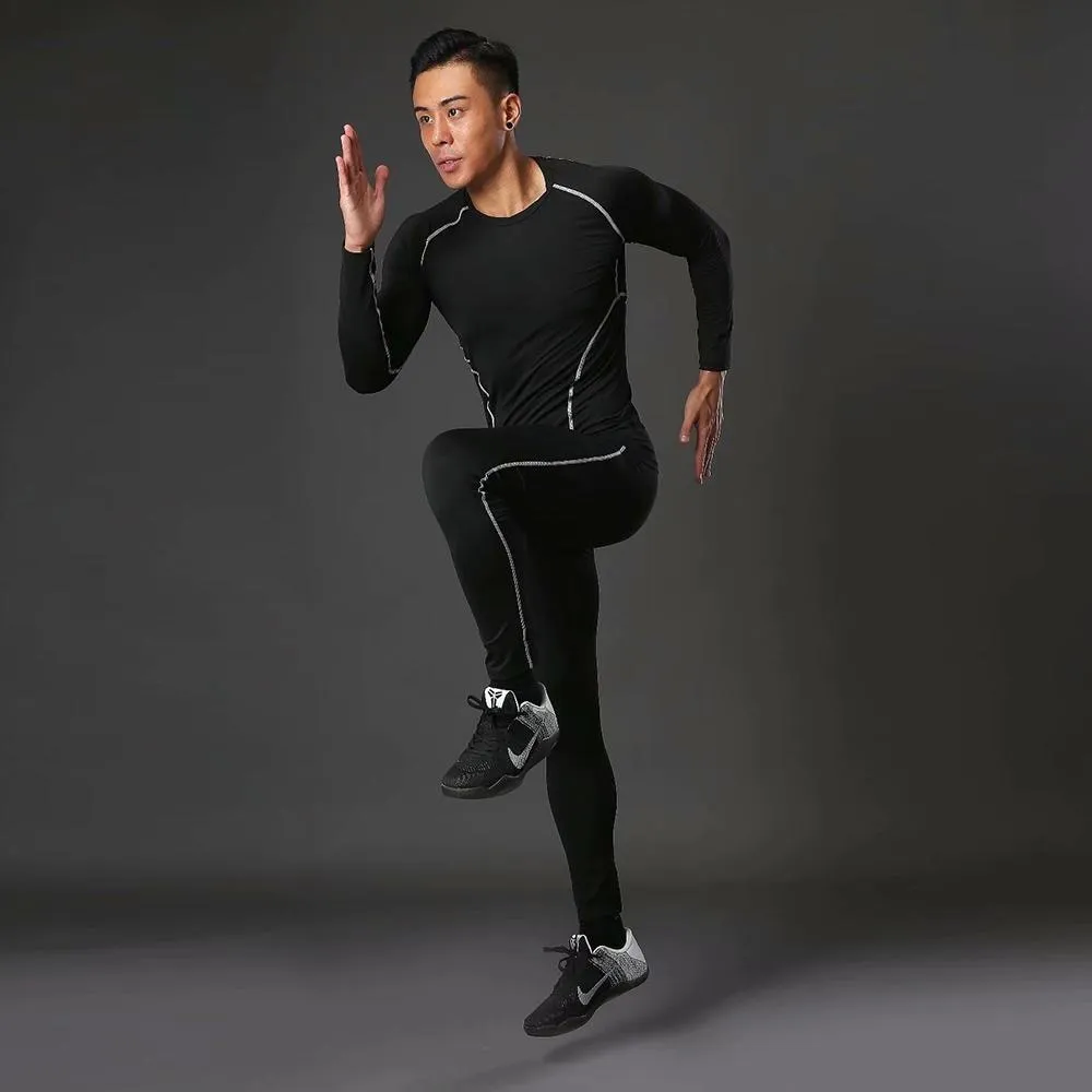 Men's Sportswear Compression Suits Training Clothing Set Training Jogging Sports Running Workout Gym Tights Dry Fit Plus Size