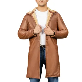 Men's Turlock Tan Shearling Leather Coat