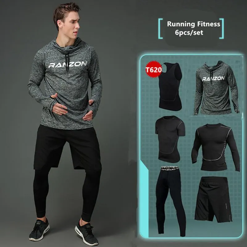 New Compression Men's Sport Suits Quick Dry Running sets Clothes Sports