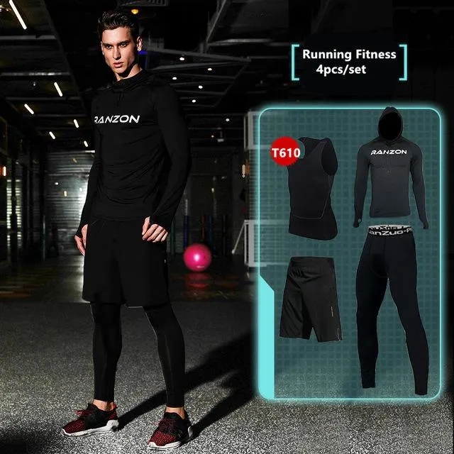 New Compression Men's Sport Suits Quick Dry Running sets Clothes Sports