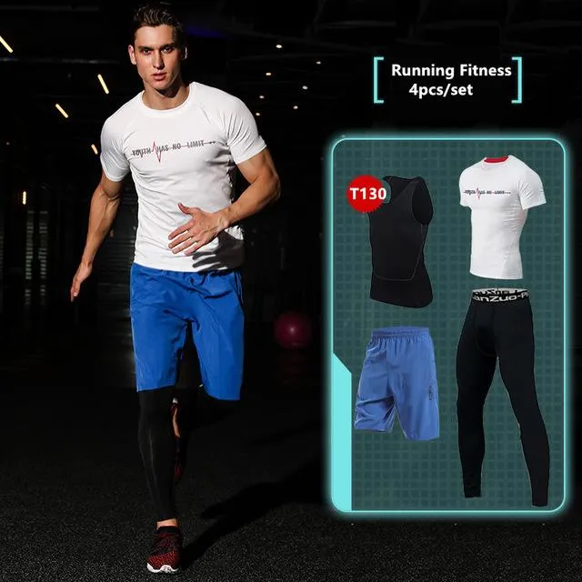 New Compression Men's Sport Suits Quick Dry Running sets Clothes Sports