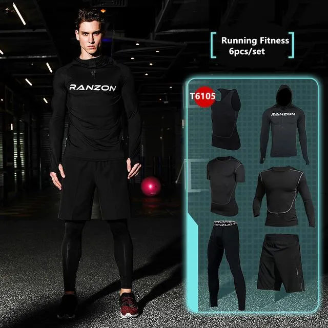 New Compression Men's Sport Suits Quick Dry Running sets Clothes Sports