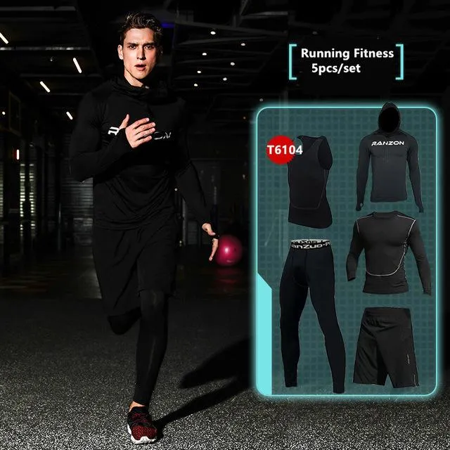 New Compression Men's Sport Suits Quick Dry Running sets Clothes Sports