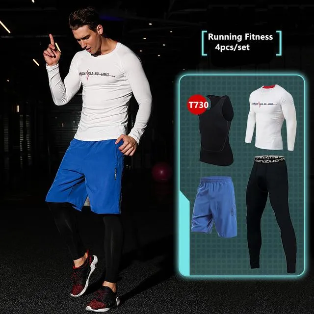 New Compression Men's Sport Suits Quick Dry Running sets Clothes Sports