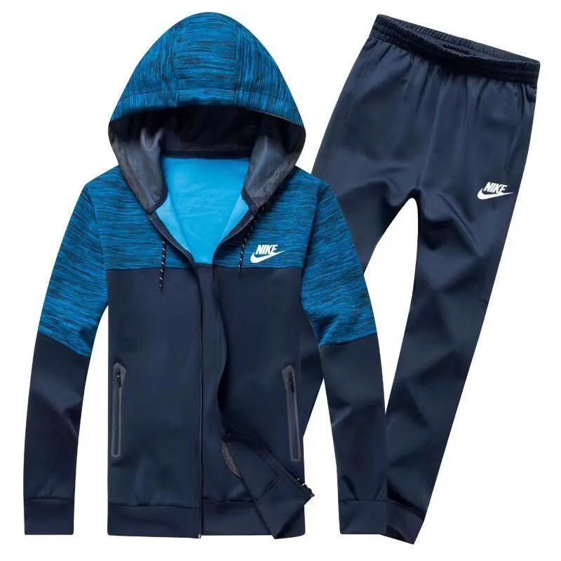 NK Unsex Tracksuit Jogging Set Suit Blue Navyblue Hoodie