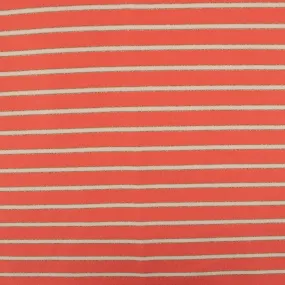 Printed Sweatshirt Fleece - FANTASMIC - Stripes - Coral