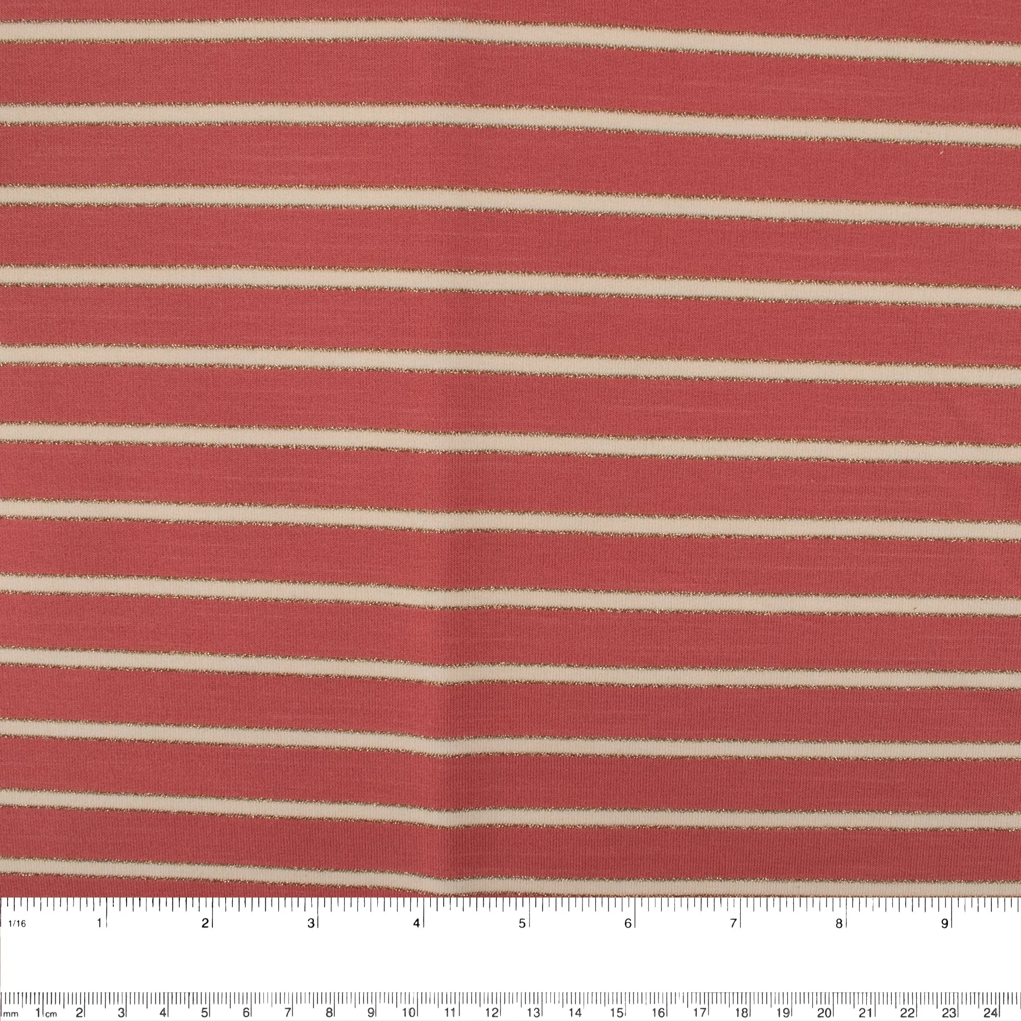 Printed Sweatshirt Fleece - FANTASMIC - Stripes - Red