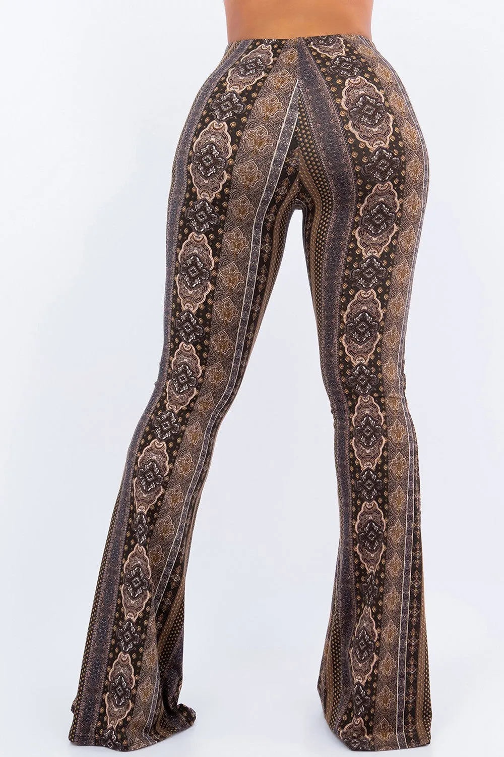 Raw Moda BOHO BAROQUE PRINTED FLARED PANTS