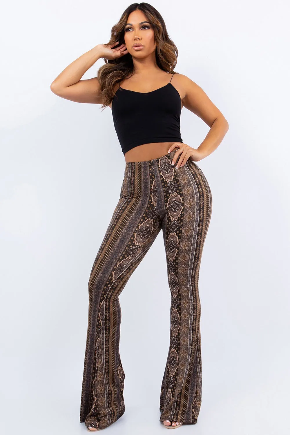 Raw Moda BOHO BAROQUE PRINTED FLARED PANTS