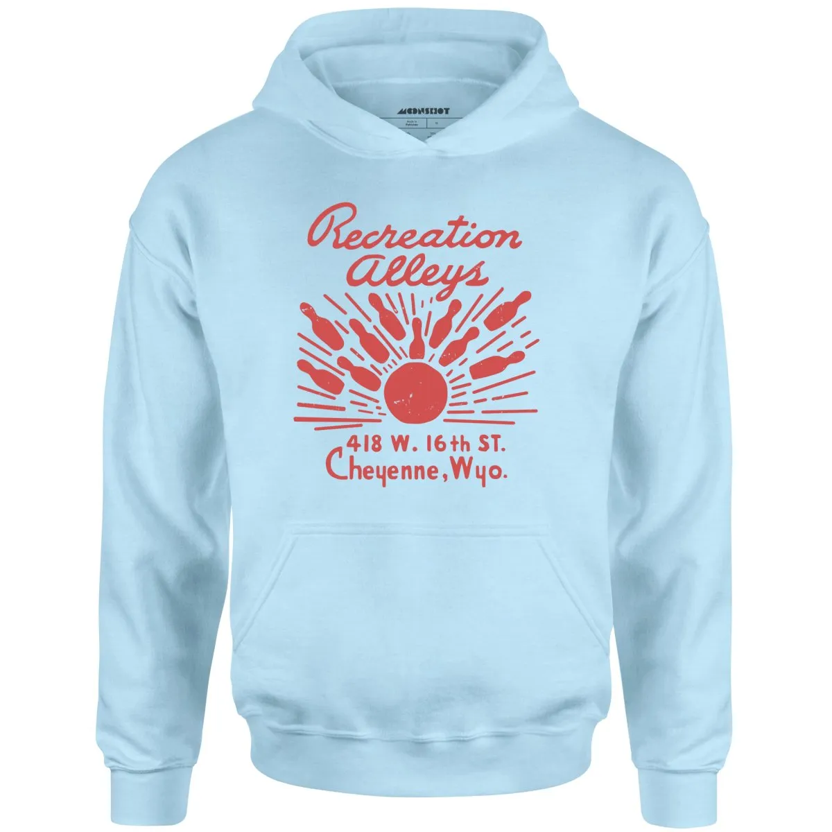 Recreation Alleys - Cheyenne, WY - Vintage Bowling Alley - Unisex Hoodie