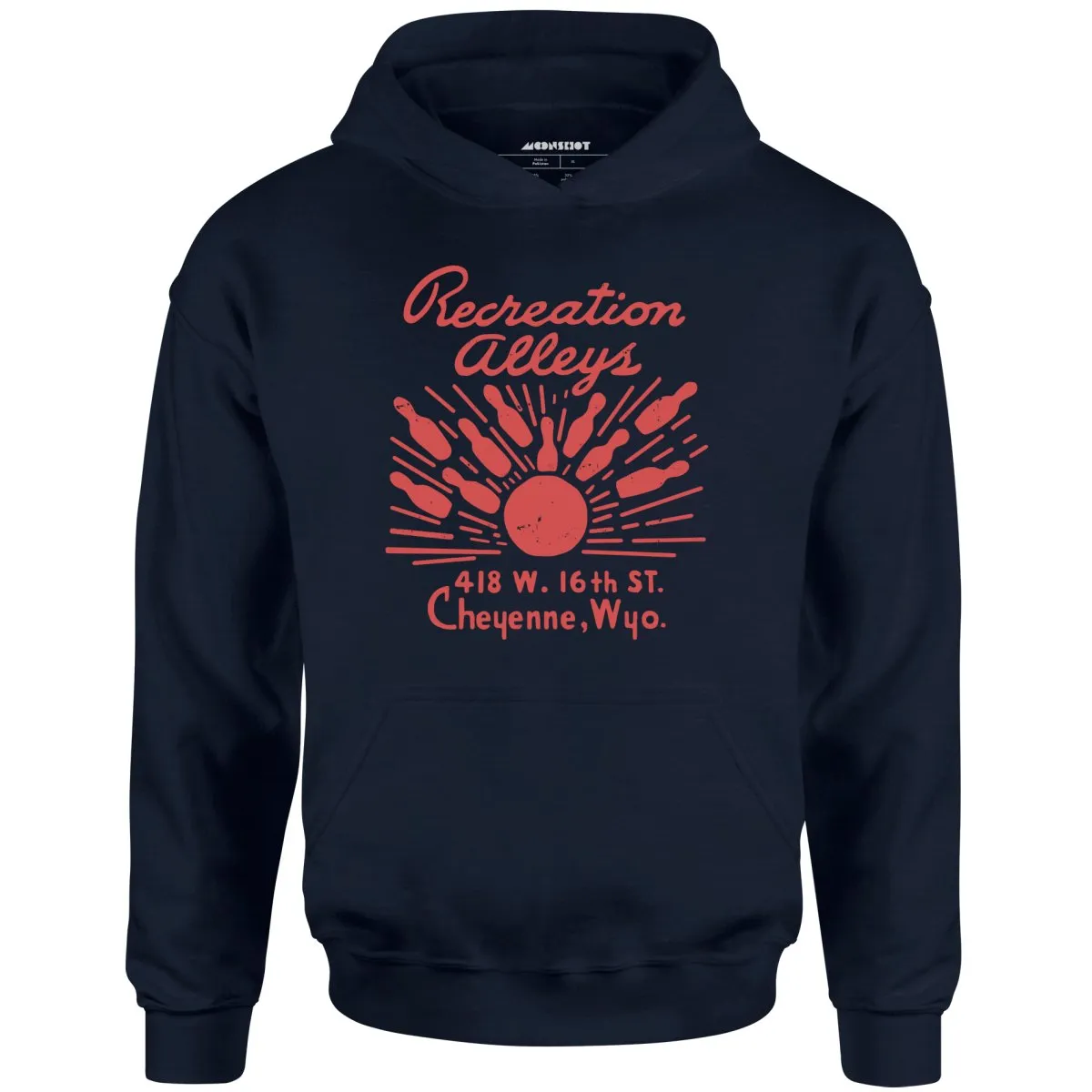 Recreation Alleys - Cheyenne, WY - Vintage Bowling Alley - Unisex Hoodie