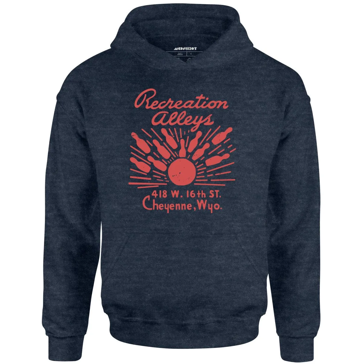 Recreation Alleys - Cheyenne, WY - Vintage Bowling Alley - Unisex Hoodie