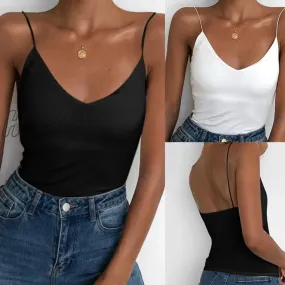 Satin Women Thin Wild Solid Camis Vest Women Tank Tops Female Summer Sexy Strap Basic Tops Slim Sleeveless Camisole