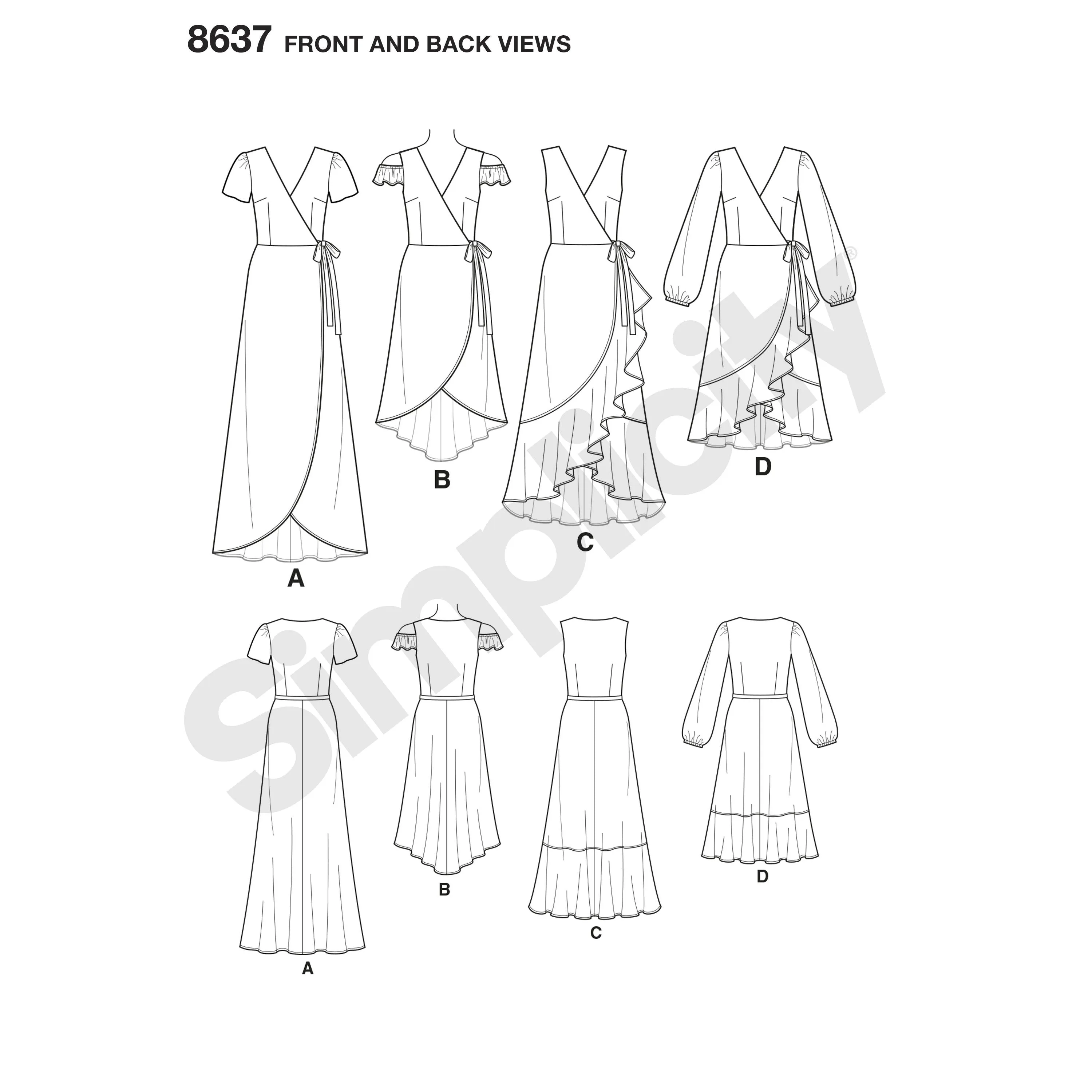 Simplicity Pattern 8637 wrap dresses.