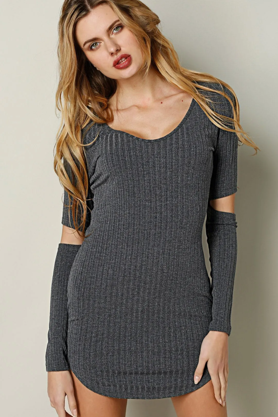 Wholesale Grey Long Sleeve Dresses