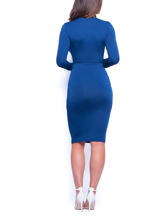 Wholesale Long Sleeve Blue Dresses