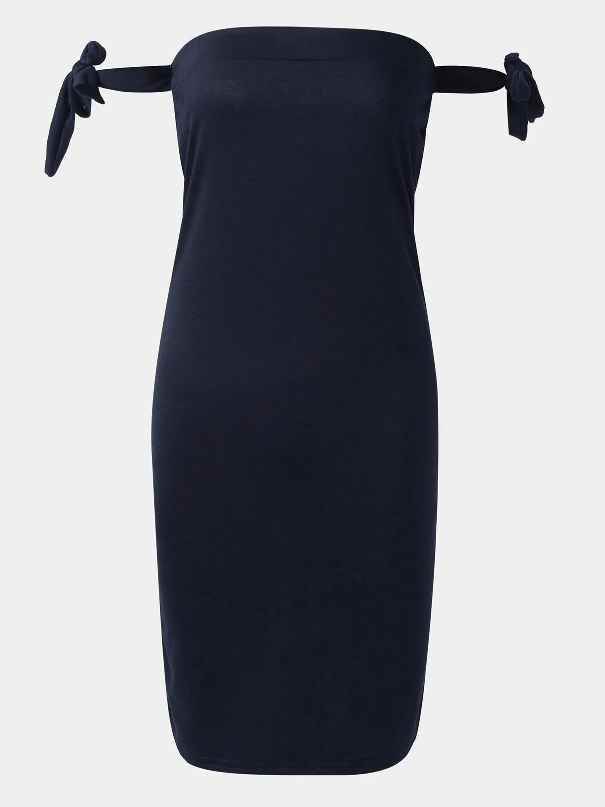 Wholesale Navy Off The Shoulder Short Sleeve Plain Bodycon Dresses