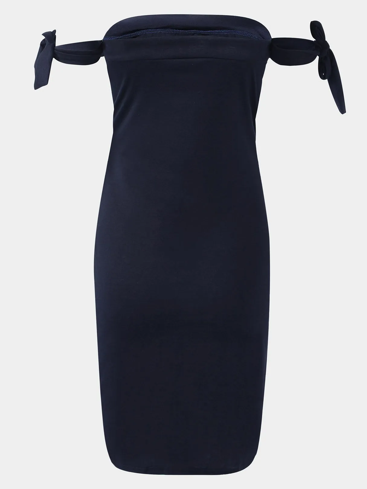 Wholesale Navy Off The Shoulder Short Sleeve Plain Bodycon Dresses