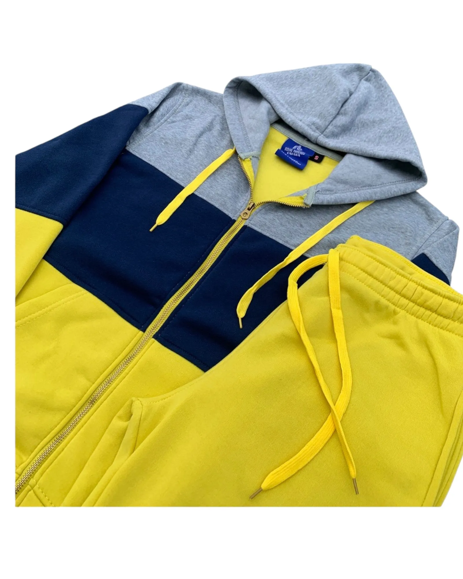 Women's ColorBlock Fleece SweatJacket and Jogger Sweatpants 2-Piece Fleece Suit